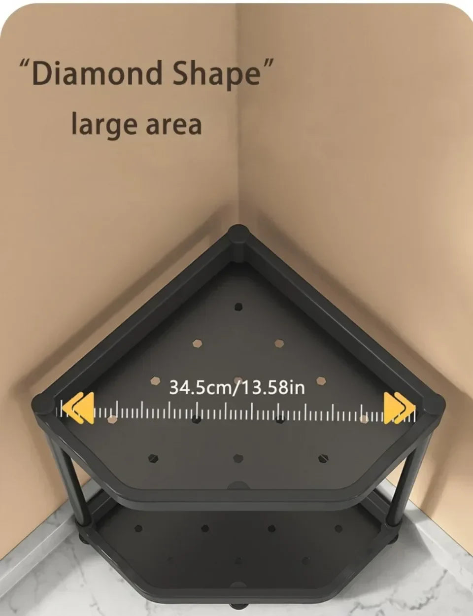 Kitchen Seasoning Shelf – 3 Tier Spice Rack & Chopstick Organiser for Corner Countertops